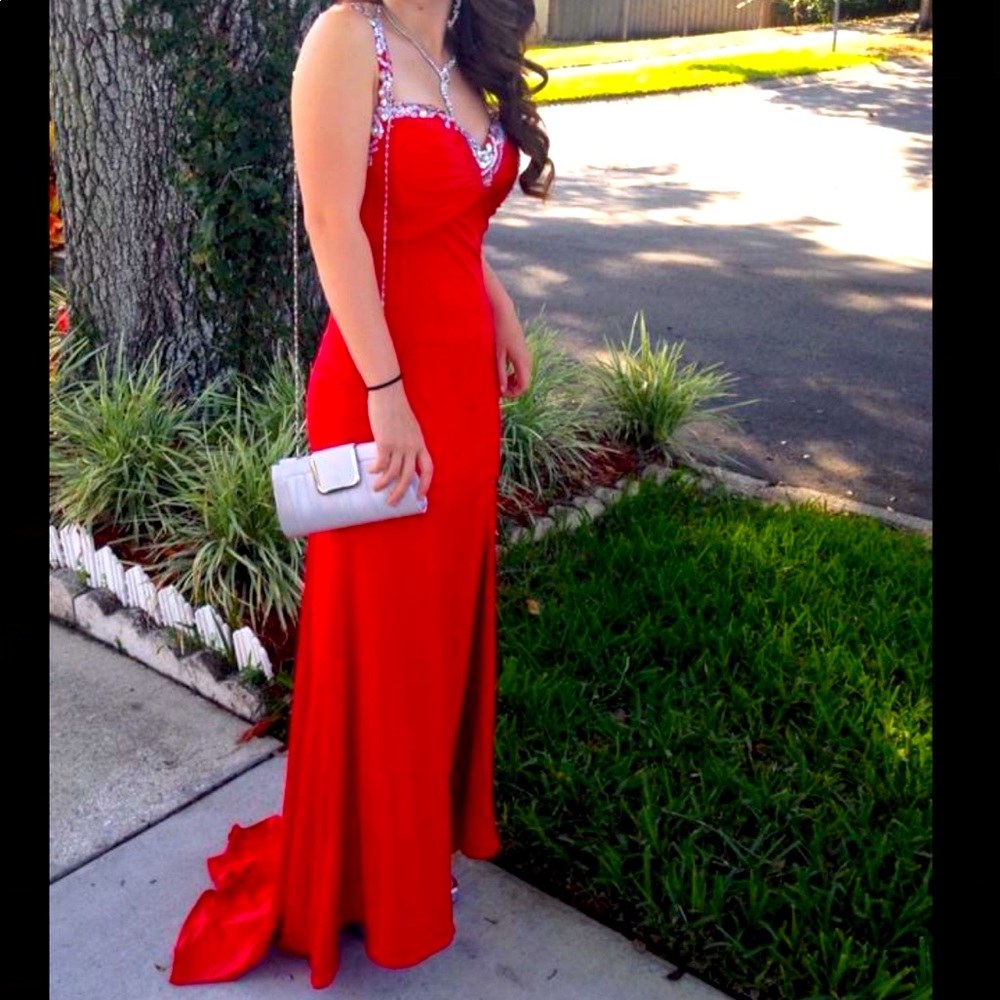 Red formal dress